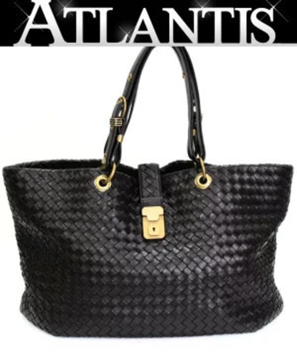 Bottega Veneta Intrecciato Roma Tote Bag Leather Dark Brown